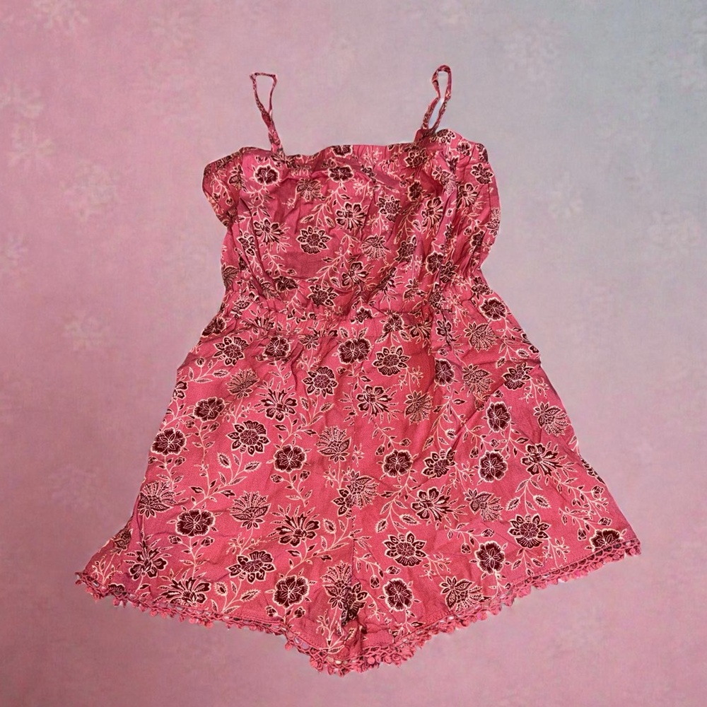 Floral Pink Romper Girls (M 10) NEW Hello Franki